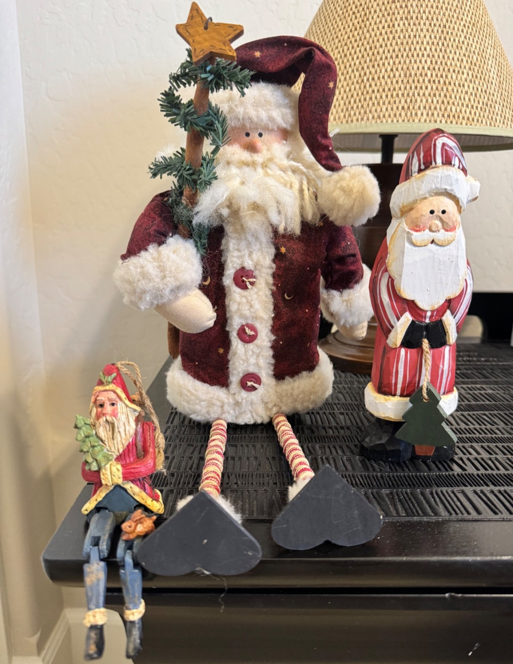 Vintage Santa Shelf Sitters Lot (3) Small, Medium and Large 1990s Y2K